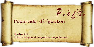 Poparadu Ágoston névjegykártya