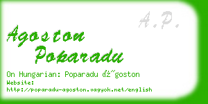 agoston poparadu business card
